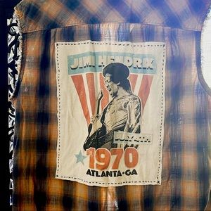 Jimi Hendrix 1970 cotton plaid shirt